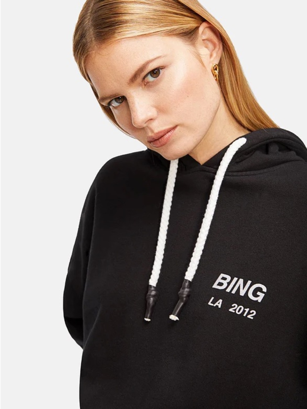 ANINE BING Black Oversized Lottie Graphic Logo Hoodie - Size XS EUC - Picture 3 of 12